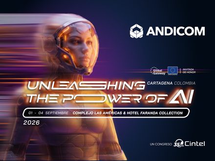 Gráfico de ANDICOM 2026, «Unleashing the Power of AI», Cartagena